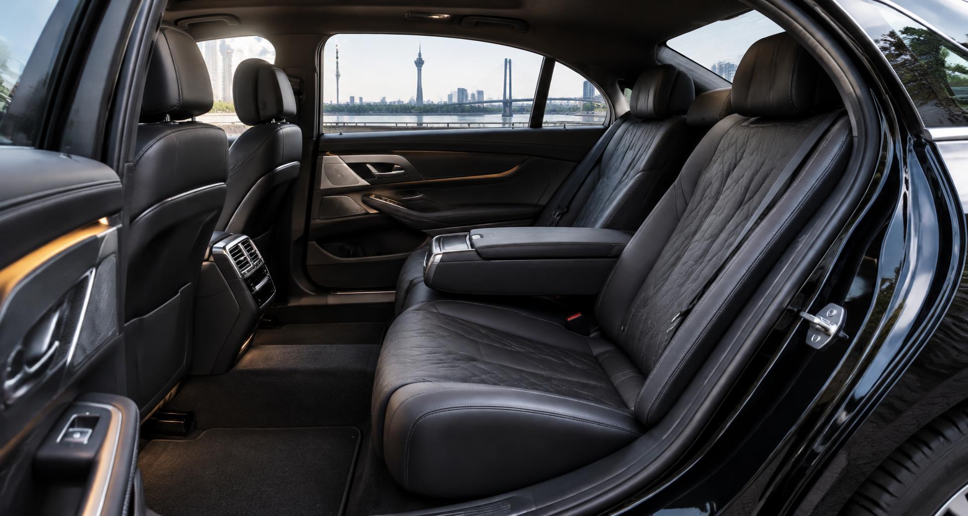 Luxuriöser Innenraum einer Chauffeurlimousine